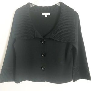 CAbi V-Neck Black Cardigan Sweater, Size Small